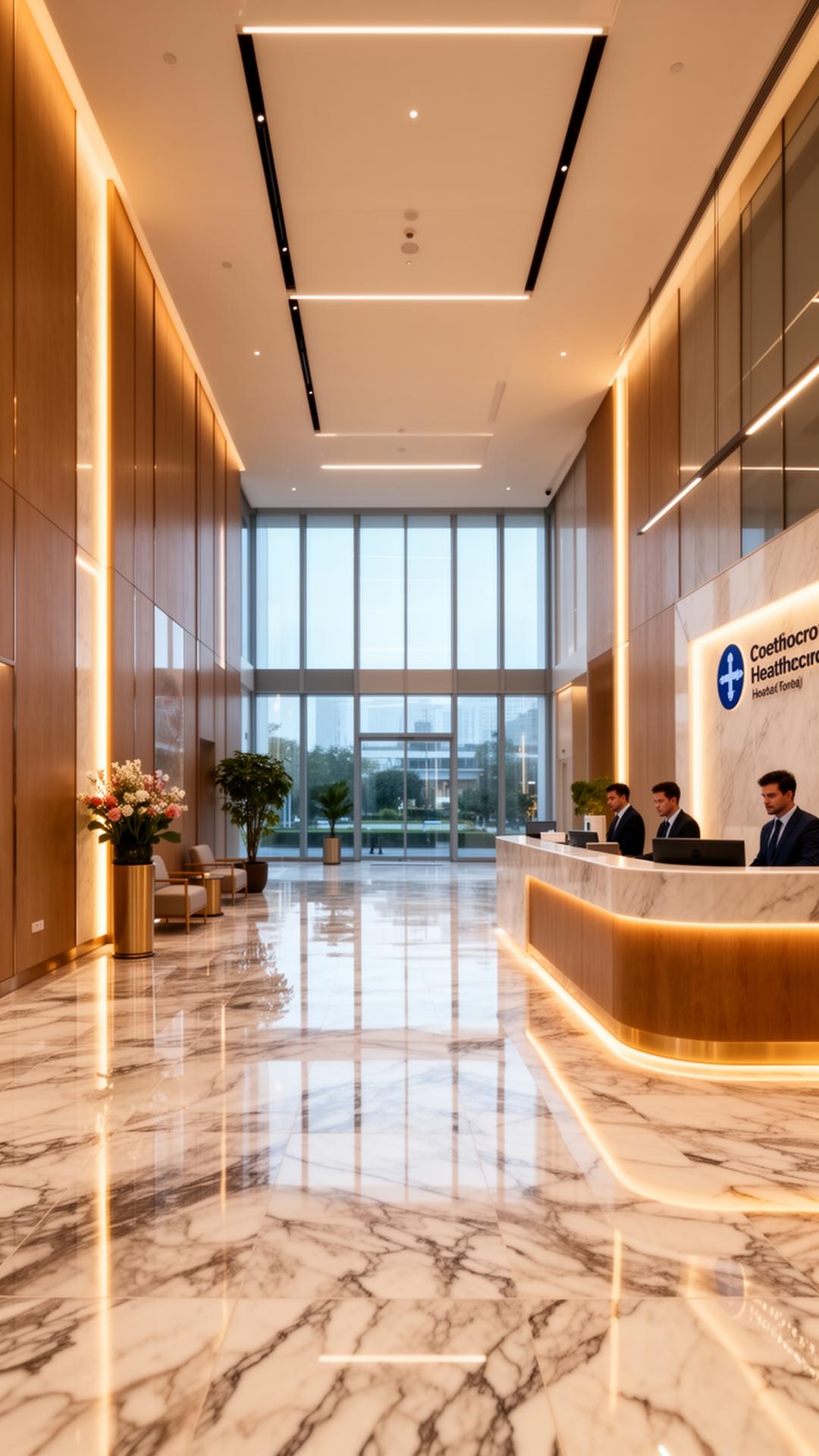 Hospital interior lobby